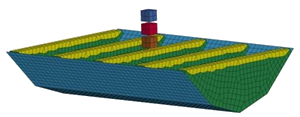 Inner bulkheads configured in a model of the TARDEC V-Hull structure a.k.a. TARDEC Generic Hull