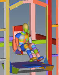 Virtual drop test simulating underbody blast event